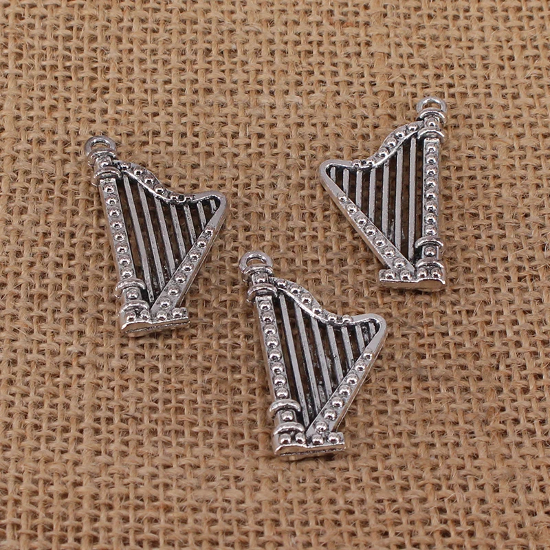 

3 шт., музыкальные шармы 39x21 мм, Античные Серебристые подвески для самостоятельного изготовления ювелирных изделий, ручной работы, 0311
