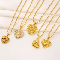 gold color heart pendants 50cm water wave chain 2021 pendants for women fashion party jewelry gift