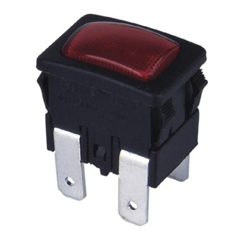 

2pcs Red 4 Pins 16A Self-Lock On Off Push Button Rocker Switch PS21-16 With Light Heater Electrical Touch Switch 21*15*31mm T100