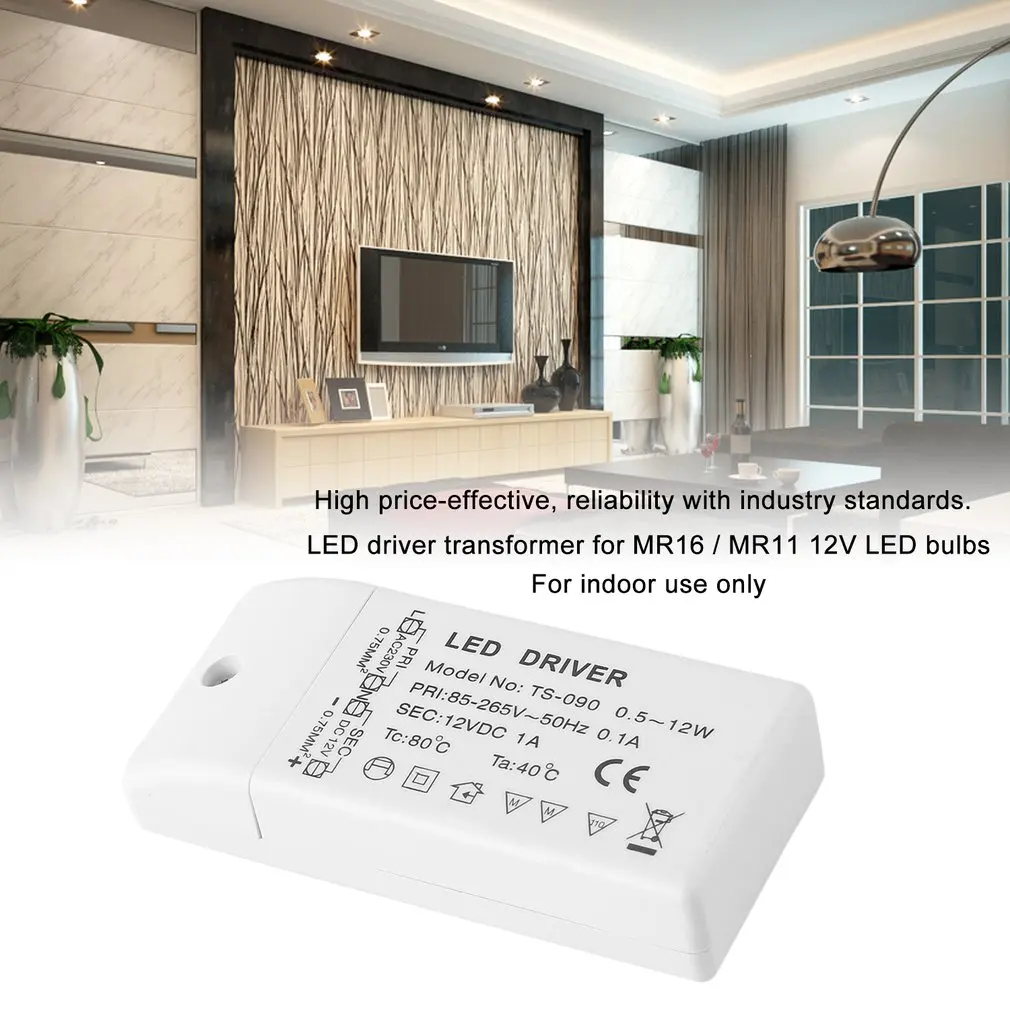 Светодиодный драйвер Питание адаптер трансформатор 220V-240V для MR16 / MR11 12V