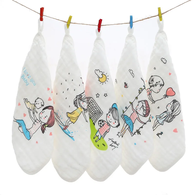

Детское полотенце 5 шт./лот, 6 слоев, муслиновый носовой платок для новорожденных, детский обед, хлопковые мягкие Слюнявчики, Детские квадрат...