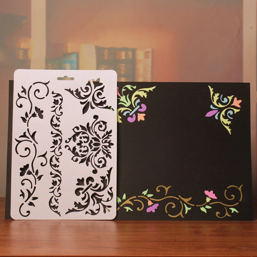 Трафарет для штампов трафареты резки лозы цветка пластиковые белые