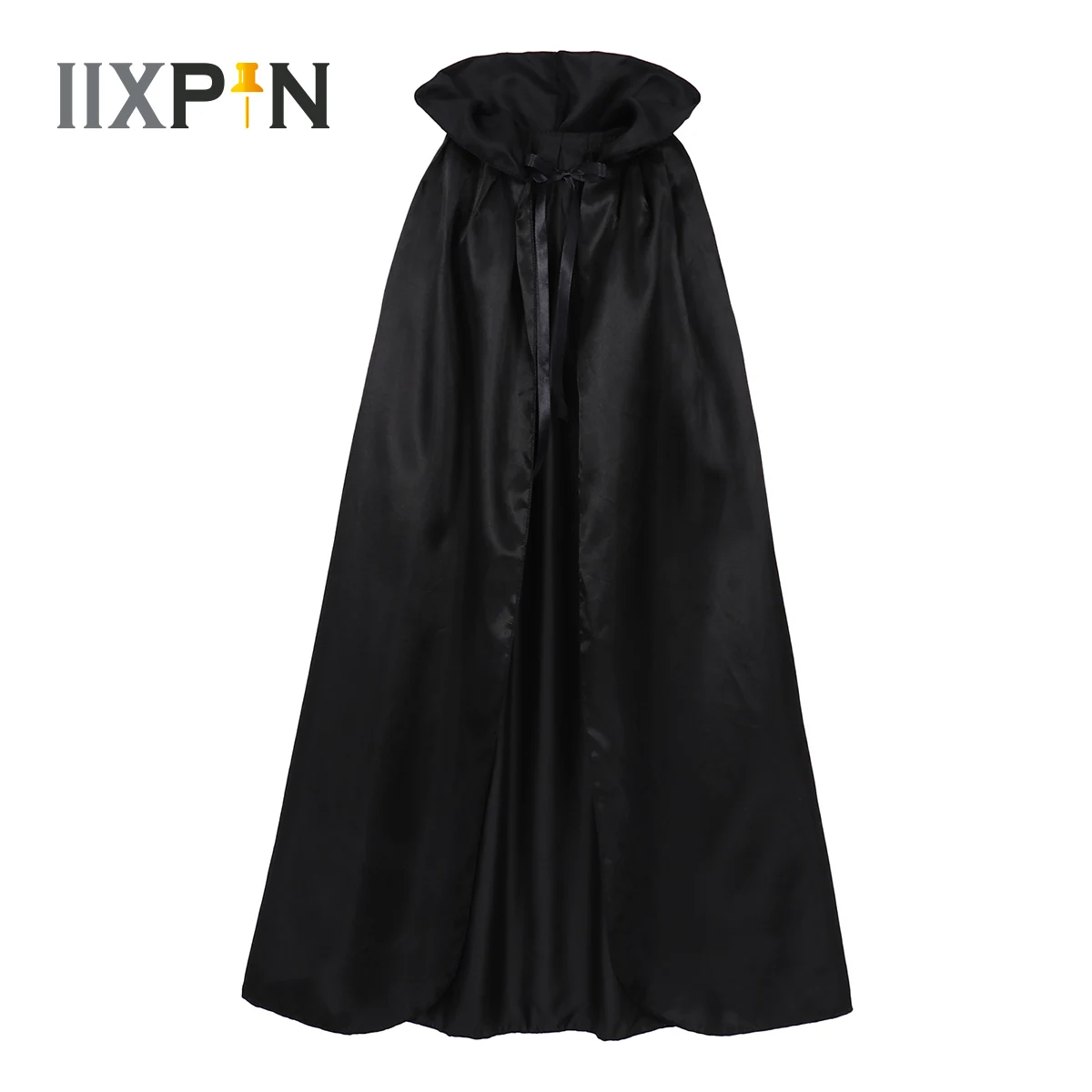 

Adult Halloween Grim Reaper Cloak Black Hooded Cape Wizard Devil Cosplay Cloak Costumes Unisex Nightclub Bar Party Dress Up