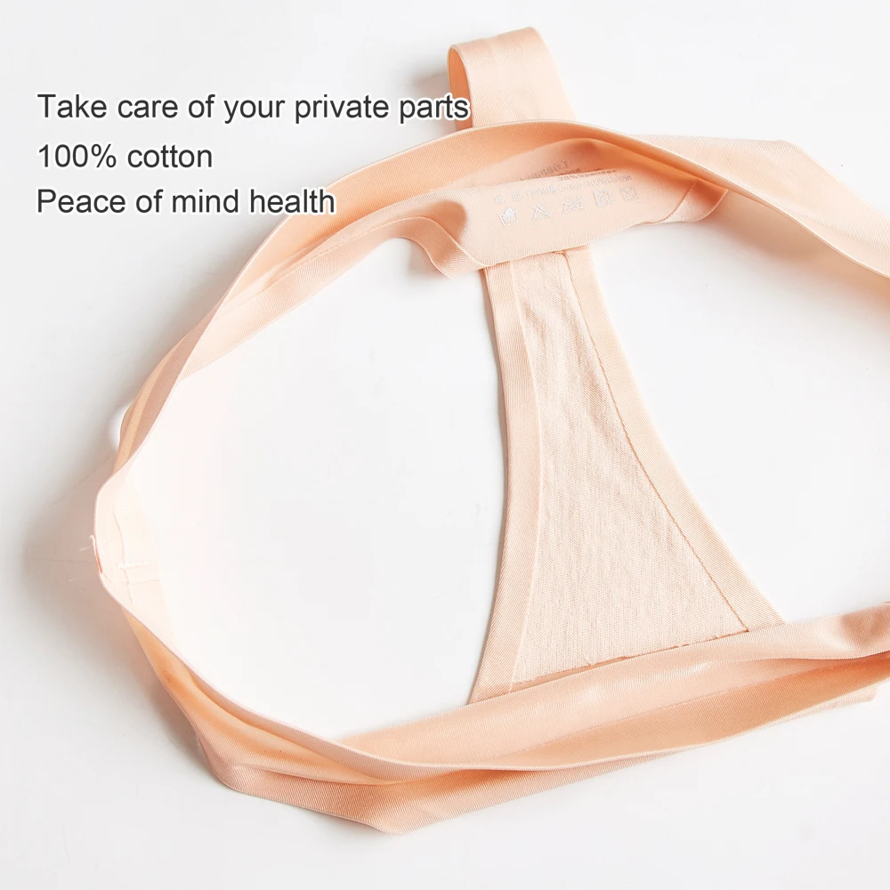 Женские Бесшовные стринги бесшовные трусы шелковое гладкое нижнее белье с