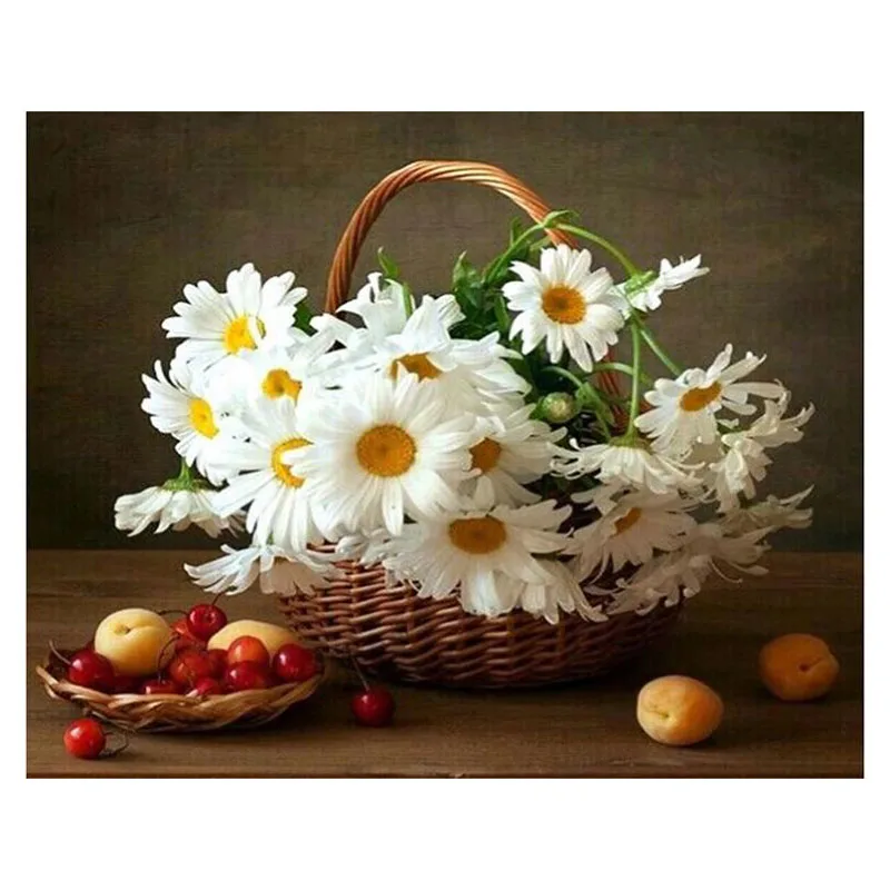 Алмазная 5D картина сделай сам ромашки вышивка крестиком полноразмерная полная