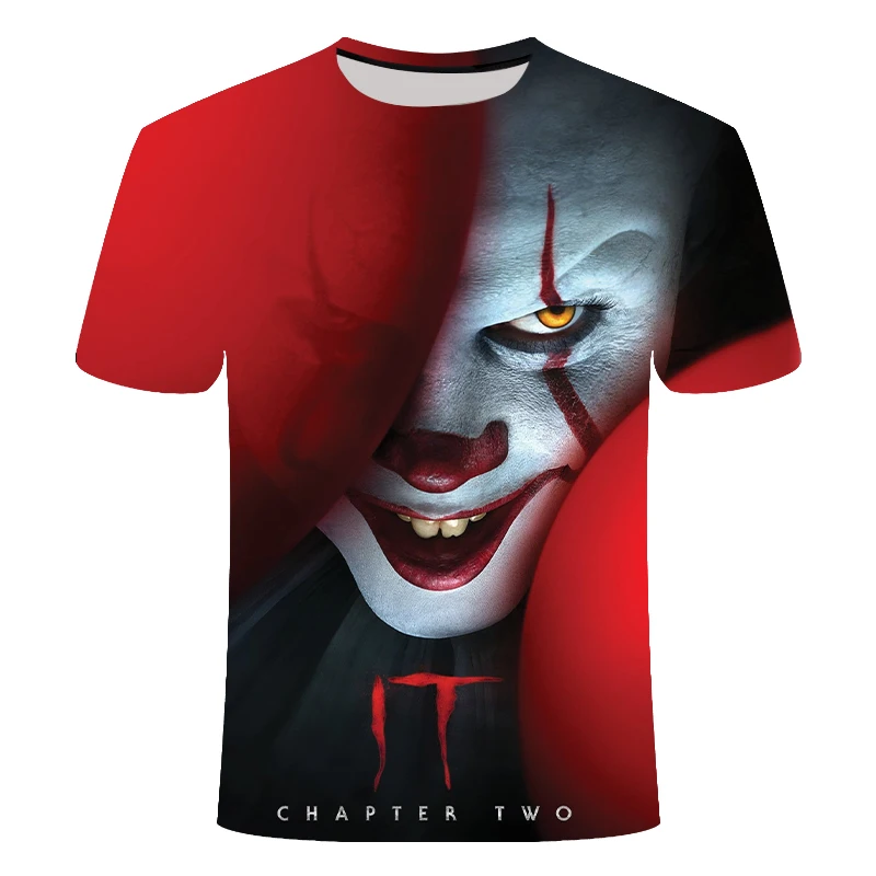 TX-1296 IT: Chapter Two 3D Футболка с принтом для мужчин и женщин, летняя повседневная футболка с изображением клоуна из фильма ужасов, Мужская футболка с триллером из фильма террора - Цвет: TX-1296