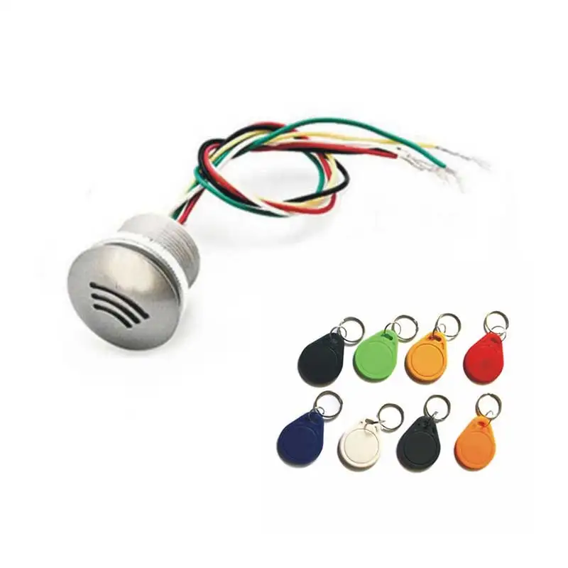 

Mini 13.56MHZ/125Khz WG26/34 Interface Access Control Reader Metal Fire & Water Proof RFID Promixity Card Reader With 8*Keyfobs