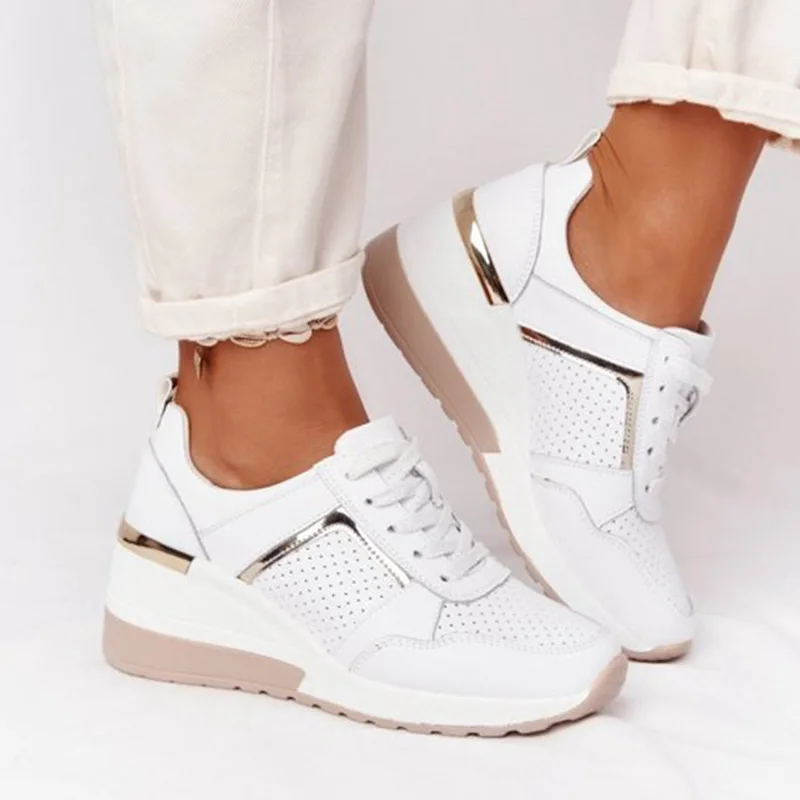 

Women Sneakers Summer 2021 New Fashion Casual Shoes Height Increasing Sport Wedge Shoes Air Cushion Comfortable Zapatos De Mujer
