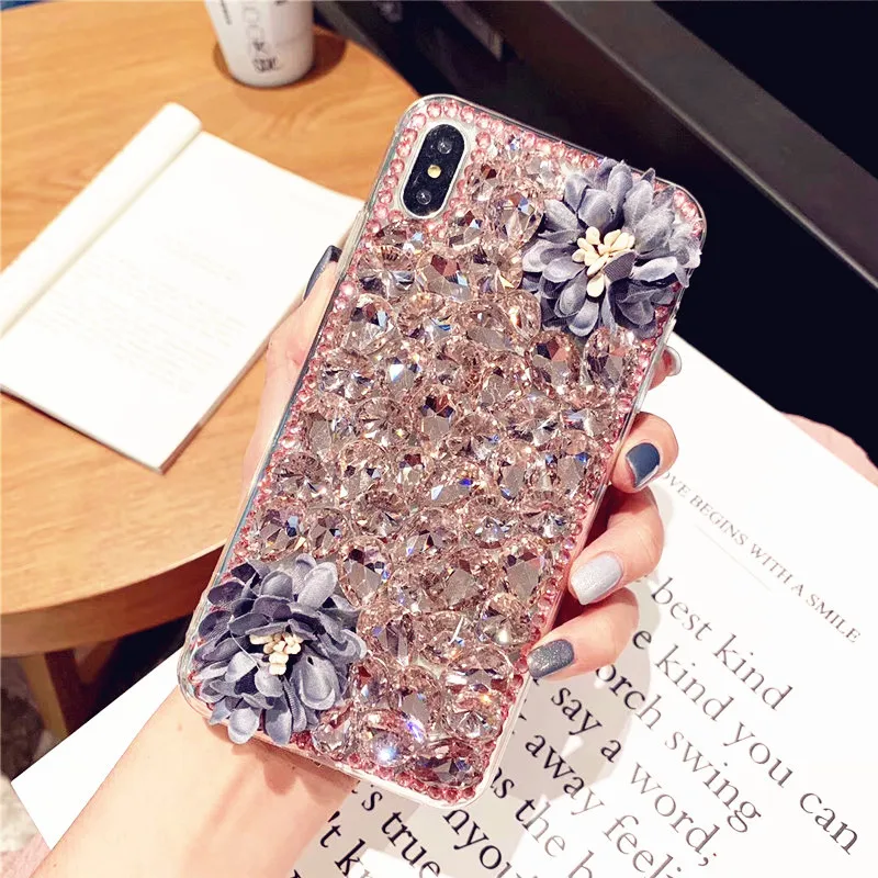 Luxury 3D Color Diamond Case Rhinestone Bling Phone Cover Fundas Coque For Samsung j3 j5 j7 2016 2017 Prime j4 j6 j8 2018 | Мобильные