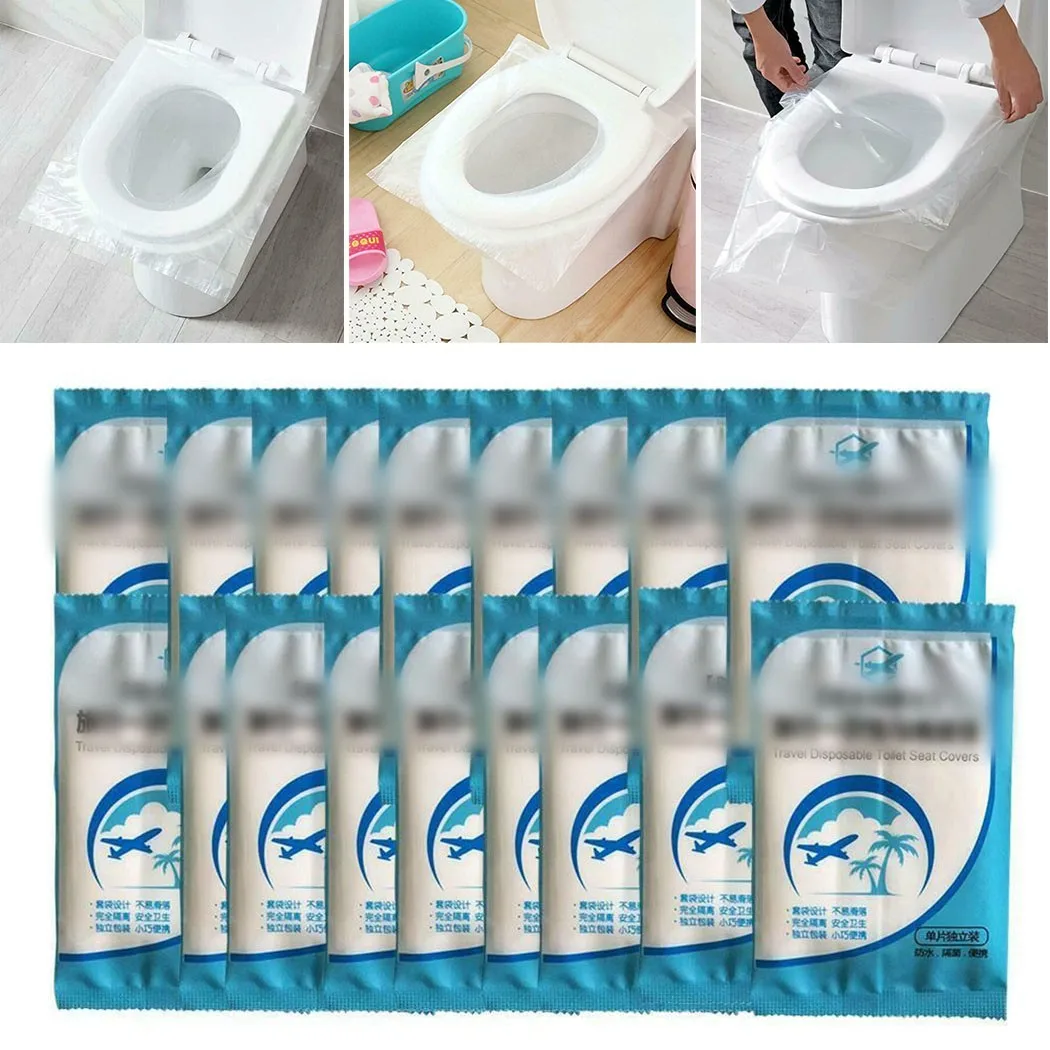 

50pcs Disposable Toilet Seat Cover Safety Travel Bathroom Toilet Paper Pads Protector Camping Travel Hygienic Toilet Mat Pad