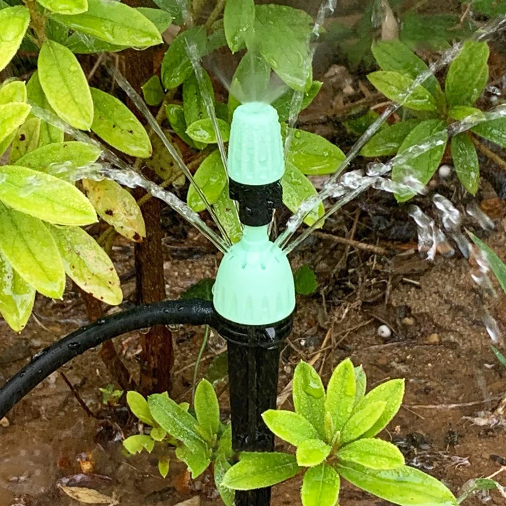

Irrigation Drip Sprinkler Adjustable Atomizing Nozzle Hose Emitter Curved Plant Sprinklers Garden Micro Irrigation Connectors