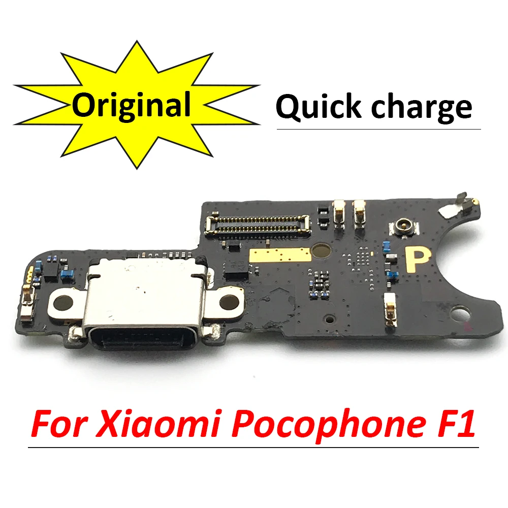 Conector de carga USB para Xiaomi Pocophone Poco F1, base de puerto con micr&oacute;fono, Cable flexible, Original-0