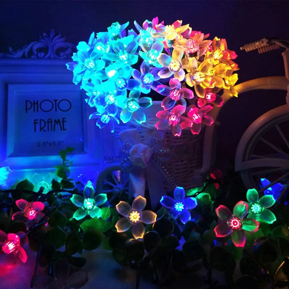 

6.5M LED Cherry Blossom Solar Lamp Solar Powered String Fairy Lights Garden Decoration for Wedding Party Christmas Deco