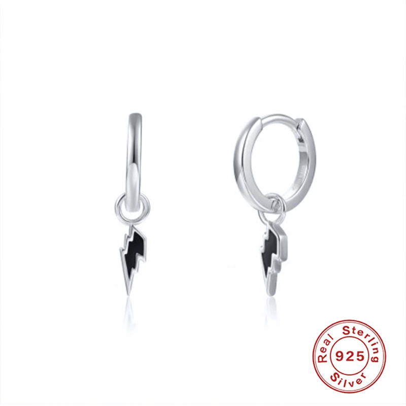 

Aide 925 Sterling Silver Lightning Hoop Earrings for Women Huggie Piercing Earrings Jewelry Gift Pendientes Plata 925 Kolczyki