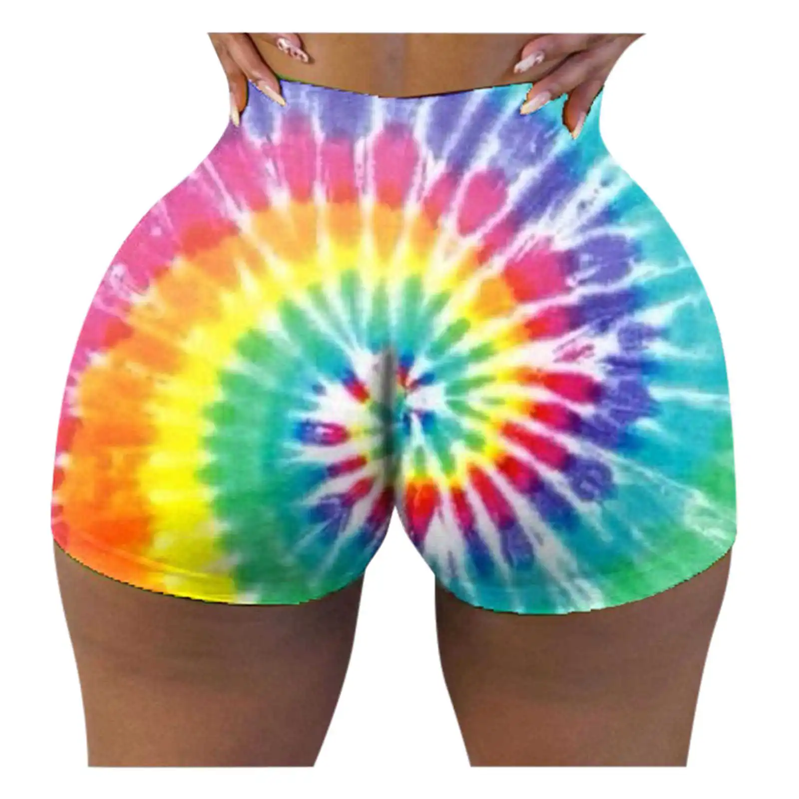 

Women hip lift print sexy yoga shorts High waist fitness sports shorts Summer mini female workout gym shorts