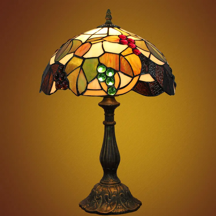 European style Tiffany stained glass tawny grape bedroom Bed
