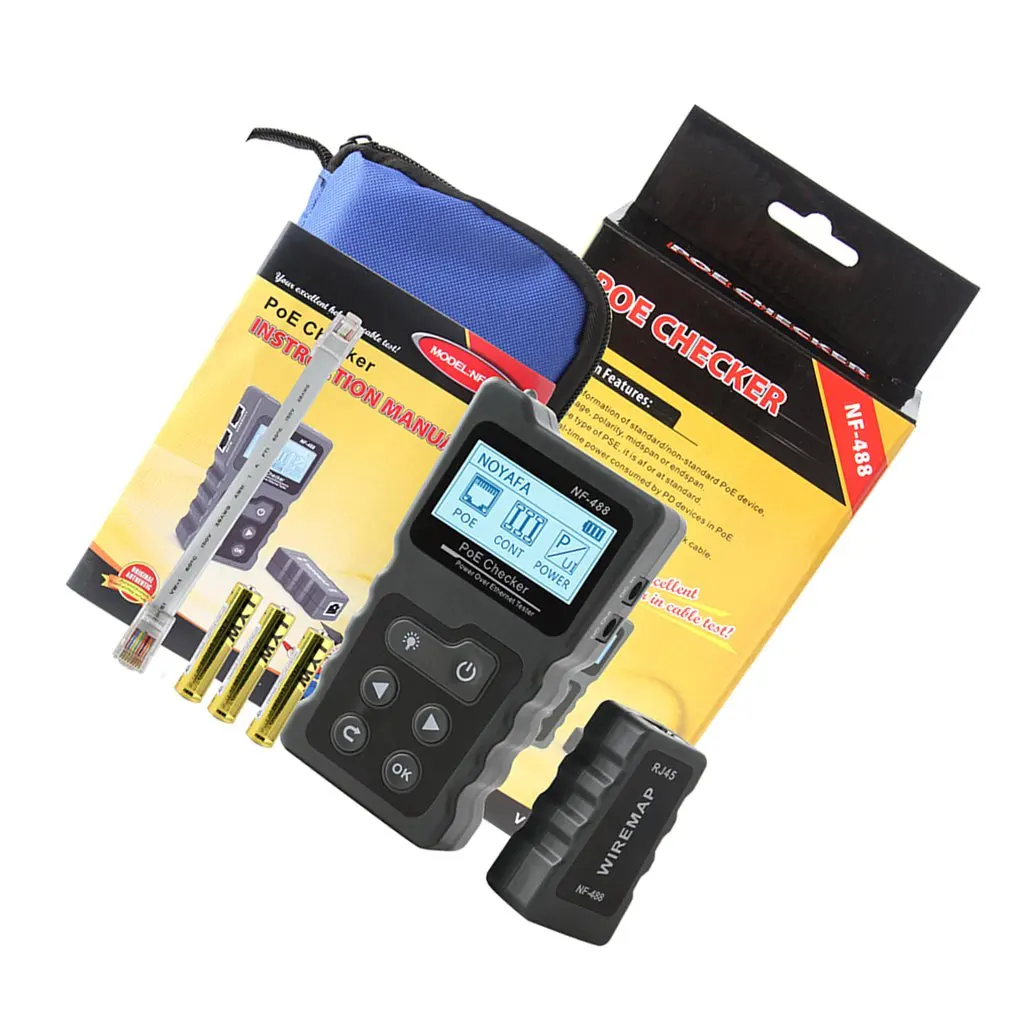 NOYAFA NF-488 Network Poe Tester Checker Over The Ethernet Cat5,cat6 Lan Tester Network Tools New Arrival Free Shipping 2019