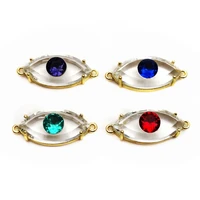 micro inlay glass magic eye style hand card accessory link bracelet glass colored devil eyes for jewelry making