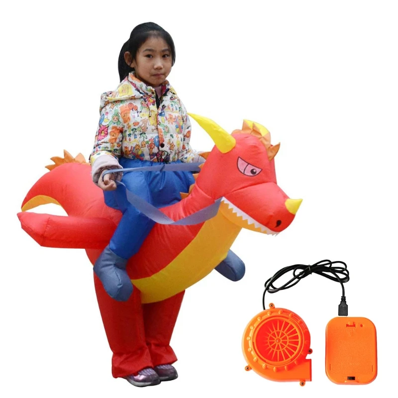 

Halloween Cosplay Fancy Dress Jumpsuit Inflatable Dinosaur Costume Adults Christmas Funny Blow up Outfit