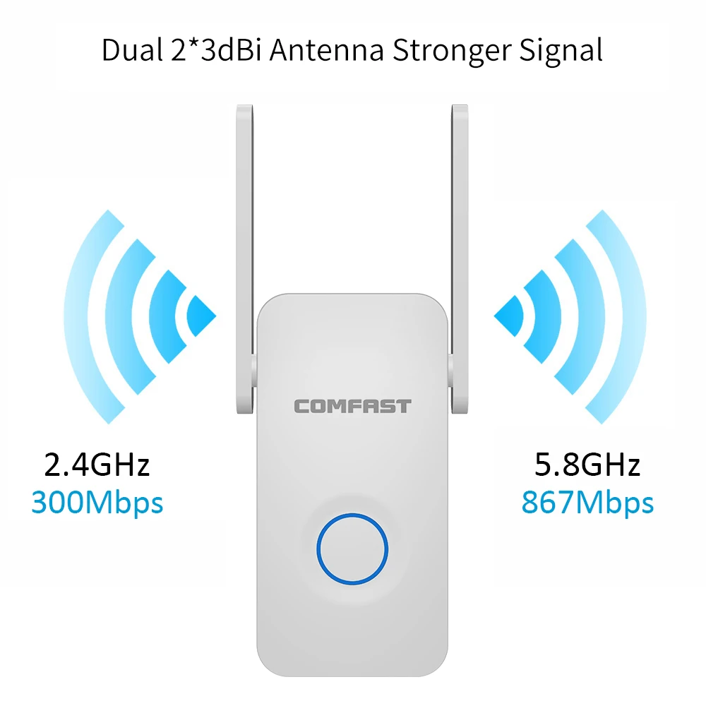1200 Мбит/с WiFi удлинитель мощный двухдиапазонный интернет-Сигнал беспроводной 2 4