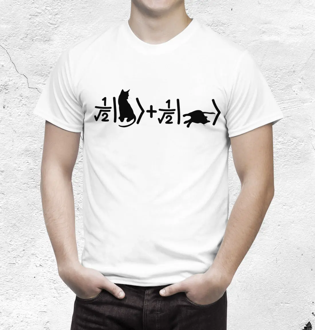 Футболка с котом квантовой физикой|Мужские футболки| |