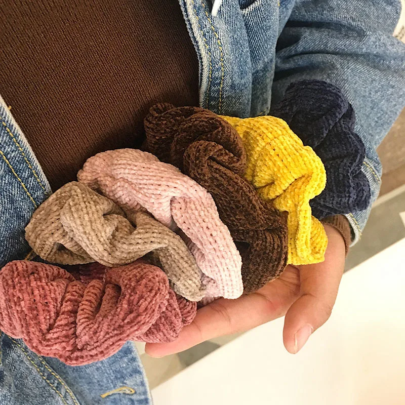 Модные трикотажные резинки для волос женщин и девушек эластичные вязаные