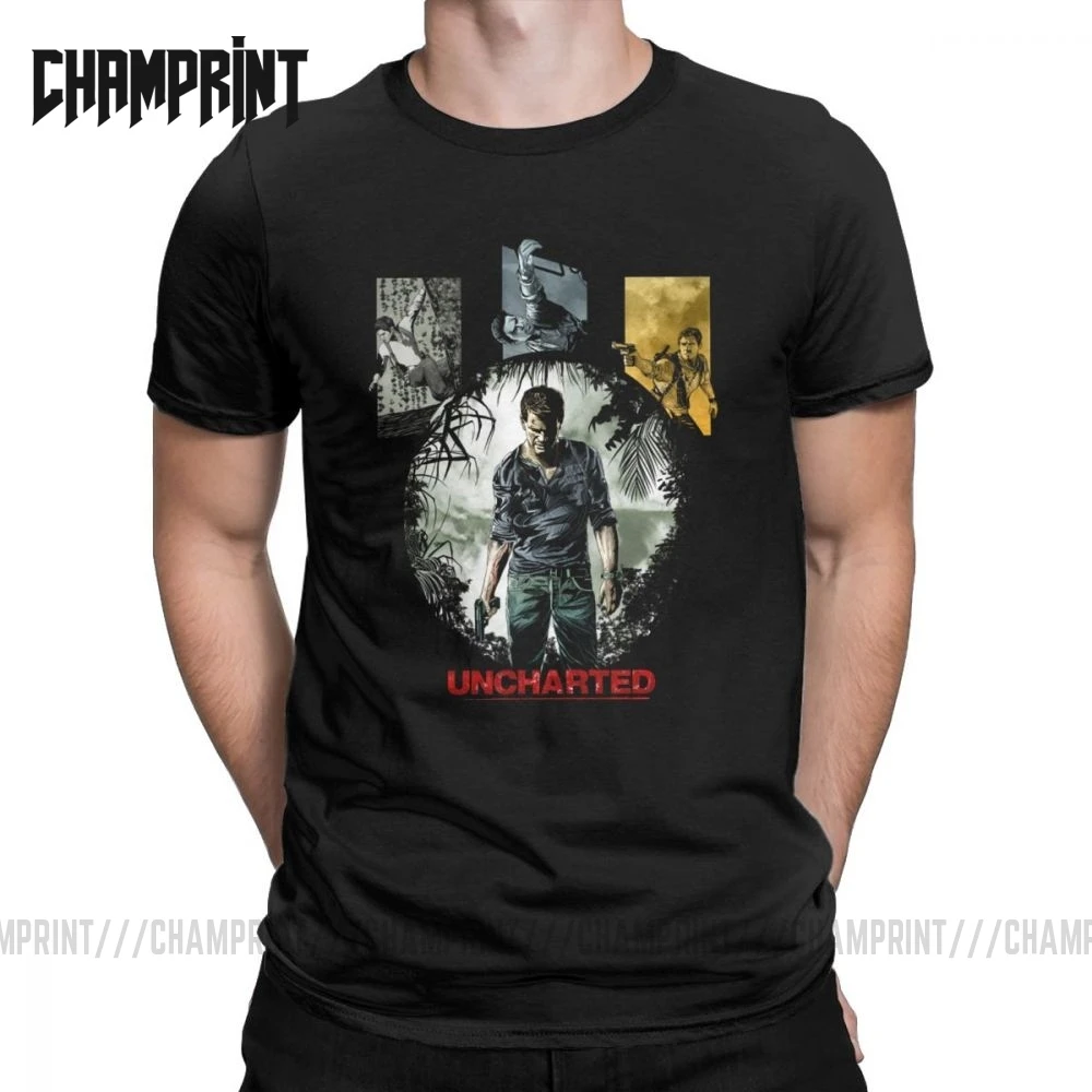 Мужская футболка Enjoystick Uncharted из чистого хлопка с коротким рукавом и круглым