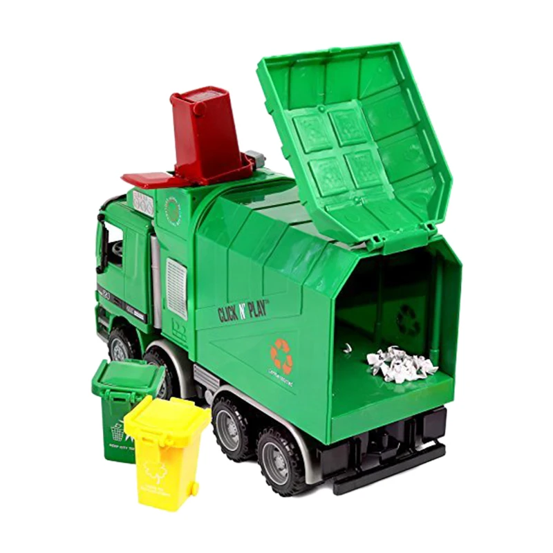 Игрушечный мусоровоз с трением 3 мусорными баками батарея не требуется отличный