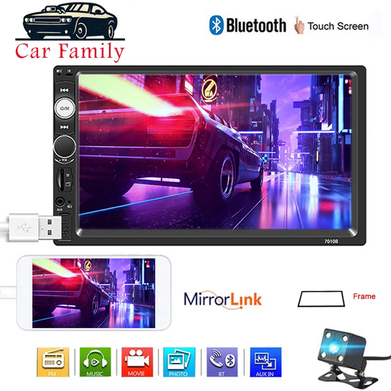 Автомагнитола 2 Din мультимедийный плеер с сенсорным экраном 7 дюймов HD mp3 плеером
