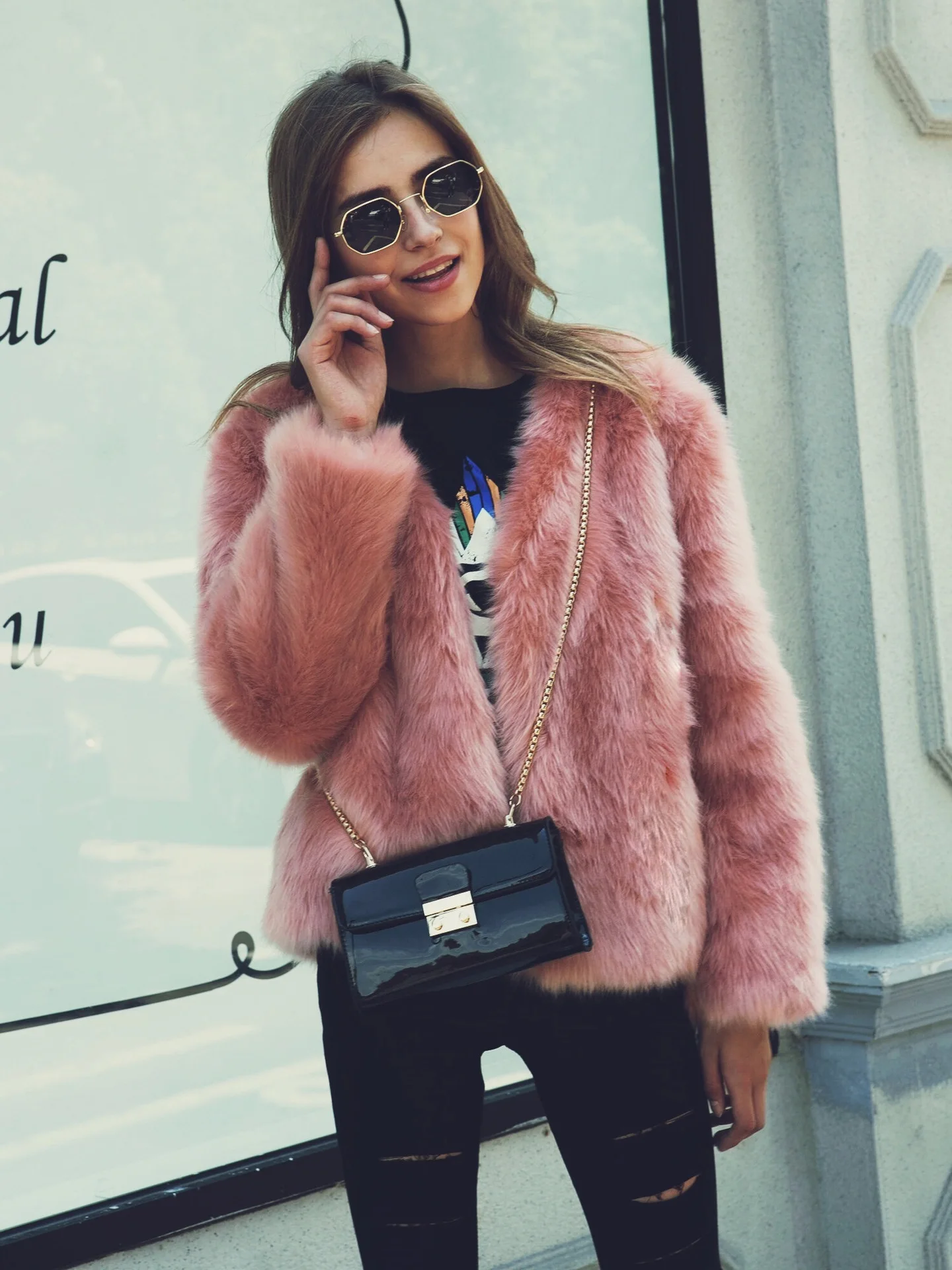 Женская зимняя шуба из искусственного лисьего меха батальных размеров 2019 |