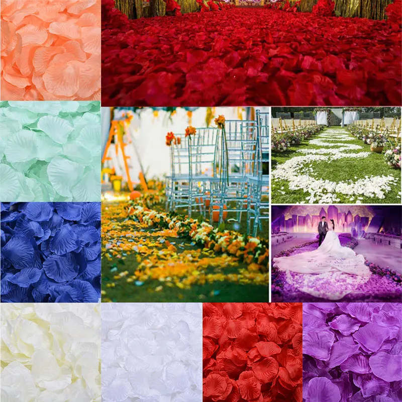 Оптовая продажа 1000 шт./лот лепестки роз свадебные искусственные шелковые цветы