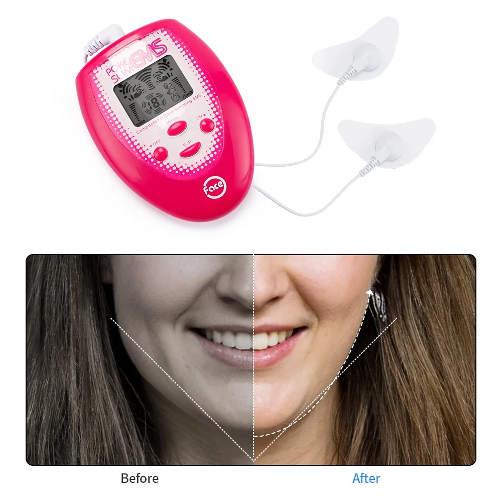 EMS Micro-Current V Face Lifting Beauty Machine Facial Skin Tighten Release Neck Pain Vibration Massager Arm leg Slimming Device images - 6