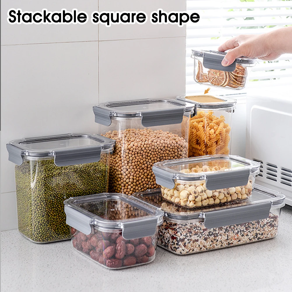380/880/1250/2600 мл Еда контейнер для хранения Кухня органайзер кладовки замок