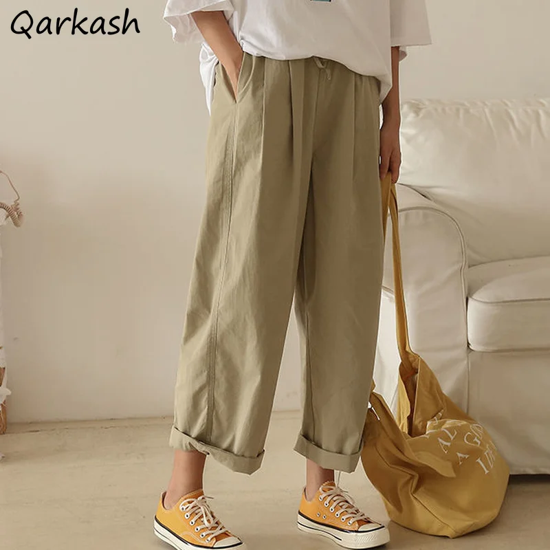 

Для женщин однотонные брюки кэжуал стиль сафари Стиль Прохладный Хай-стрит негабаритных Bf уличная одежда для подростков в стиле «хип-хоп пл...