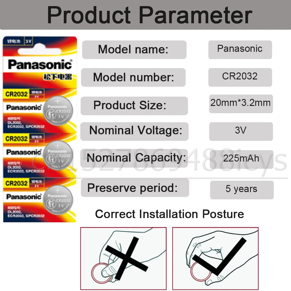 Фото Литиевая батарея для часов Panasonic CR2032 2032 DL2032 KL2032 ECR2032 3 В 5-20 шт. Электроника Литиевая батарея для часов Panasonic CR2032 2032 DL2032 KL2032 ECR2032 3 В 5-20 шт. Электроника