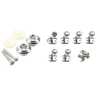 2pcs strap button with mounting screw 1 set guitar machine heads tuners locking string tuning key pegs tuners set