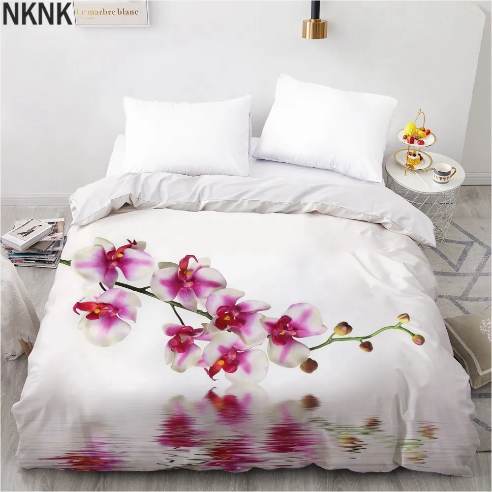 

3D Duvet Cover Custom 200X200 220x240 Comforter/Quilt/Blanket case Adult Queen King Bedding For Wedding Floral Microfiber