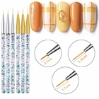Набор акриловых кистей для маникюра, 3 шт., для французского дизайна ногтей, 3D кончики, ультратонкая ручка для рисования линий, кисти для УФ-геля инструменты для рисования