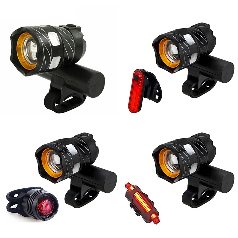 

New LED Mountain Cycle Head Light Waterproof USB Rechargeable 15000LM XM-L T6 MTB Bicycle Front Rear Lamp w