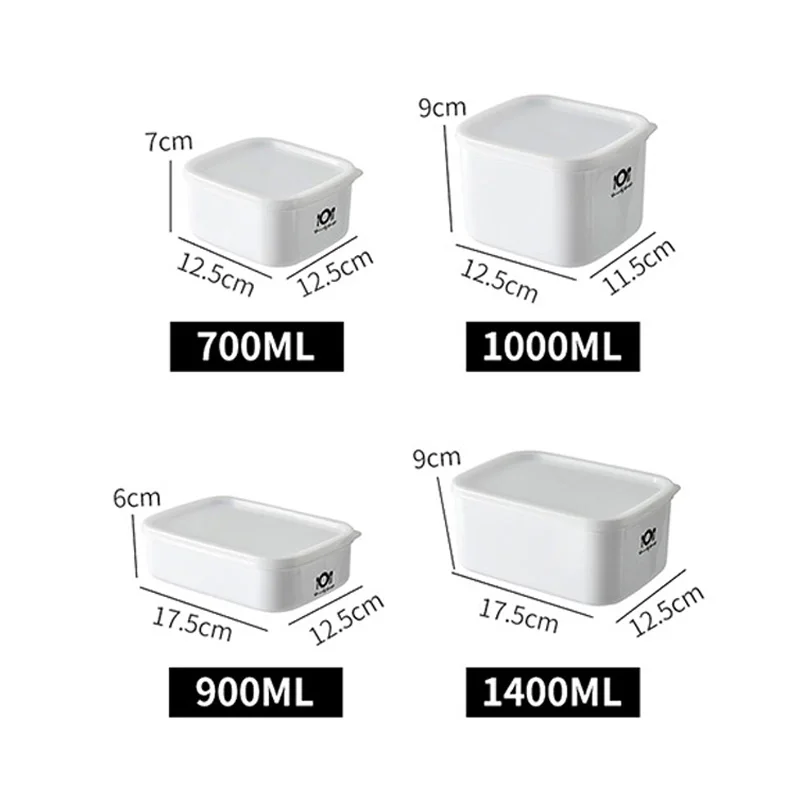 

Portable Preservation Bento Box Plastic Transparent Heatable Food Sealed Refrigerator Crisper Crisper Fruit Storage Organizer