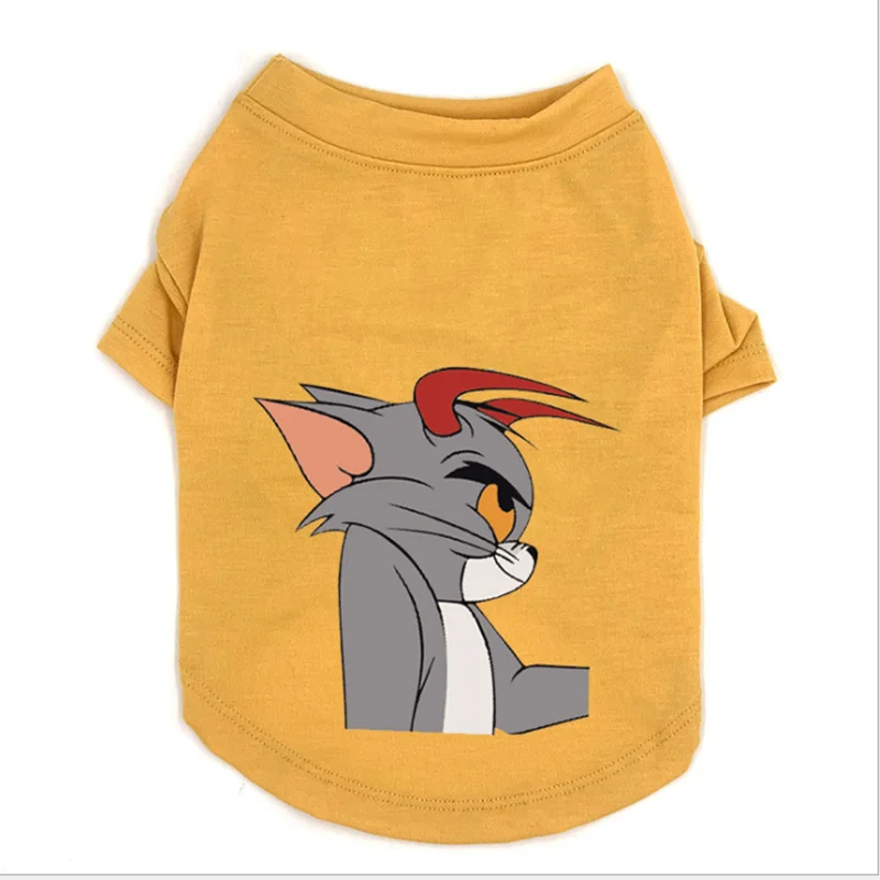 Cute Printed Summer Pets tshirt Puppy Dog Clothes Pet Cat Vest for Small Dogs Cotton T Shirt Pug Apparel Costumes | Дом и сад