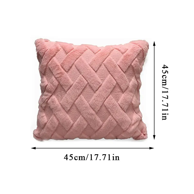

45x45cm Nordic Style Geometric Figure Double-sided Plush Pillowcase Solid Color High Quality Soft Clean Sofa Cushion Cover
