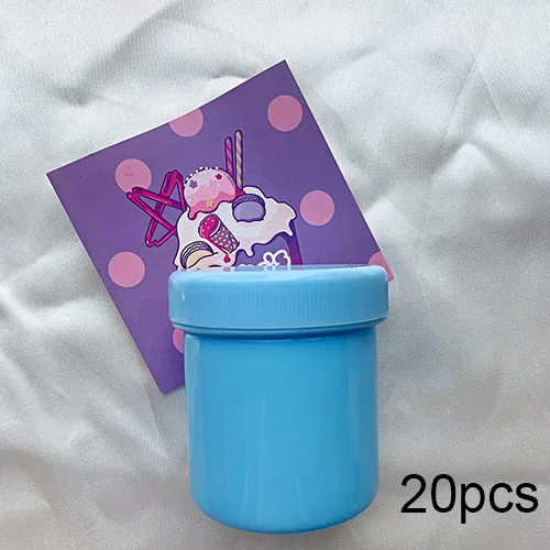 150ml Blue 20pcs Happy monkey 10/20 штук Slime Контейнеры Коробки 150/250 мл Пластик хранения коробка из полипропилена для пушистое облако Clear Slime глина - Цвет: 150ml Blue 20pcs
