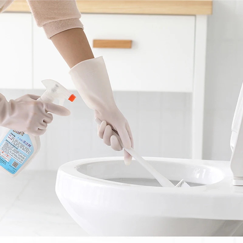 Перчатки для мытья посуды женские водонепроницаемые тонкие кухонные прочные