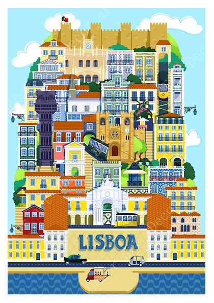 Поп арт лиссабон португалия путешествия холст картины старинные стены крафт