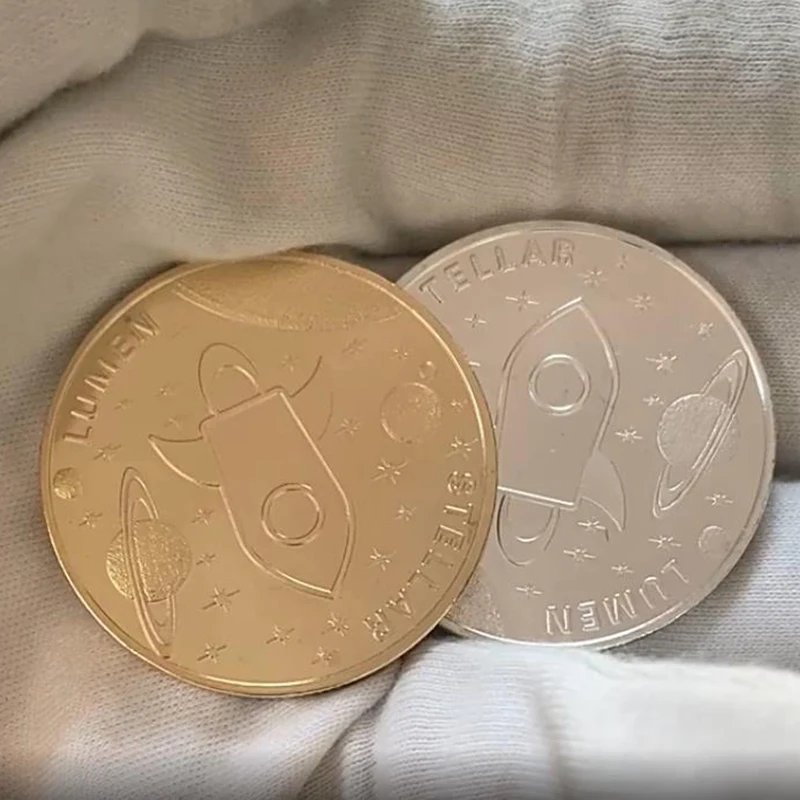 

New Lumen Stellar Sliver Gold Plated Coin Funny Creative Commemorative Crypto Coin Collectible Souvenirs for Home Men Gift