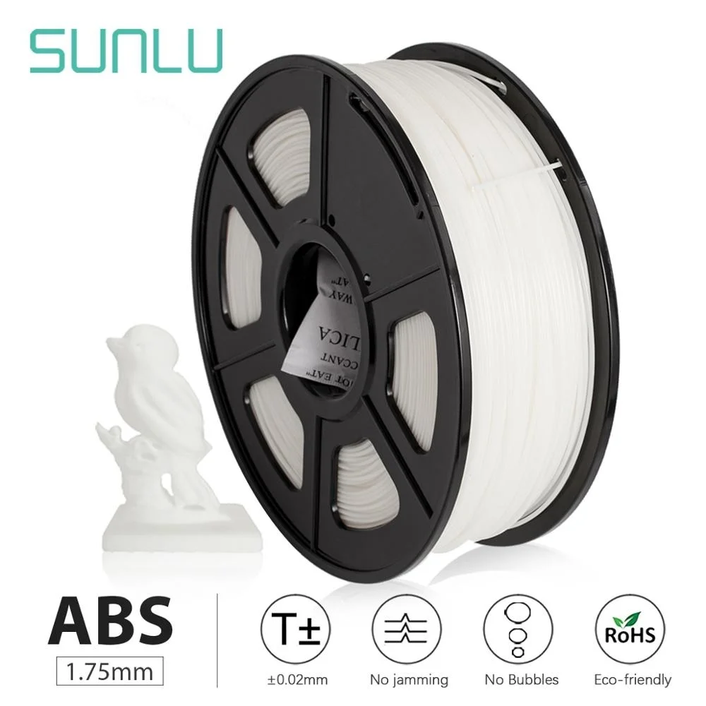

SUNLU 1KG 1.75MM ABS Filament fast delivery colorful filament spool 3D printer 1.75mm 1KG per roll no bubble abs пластик