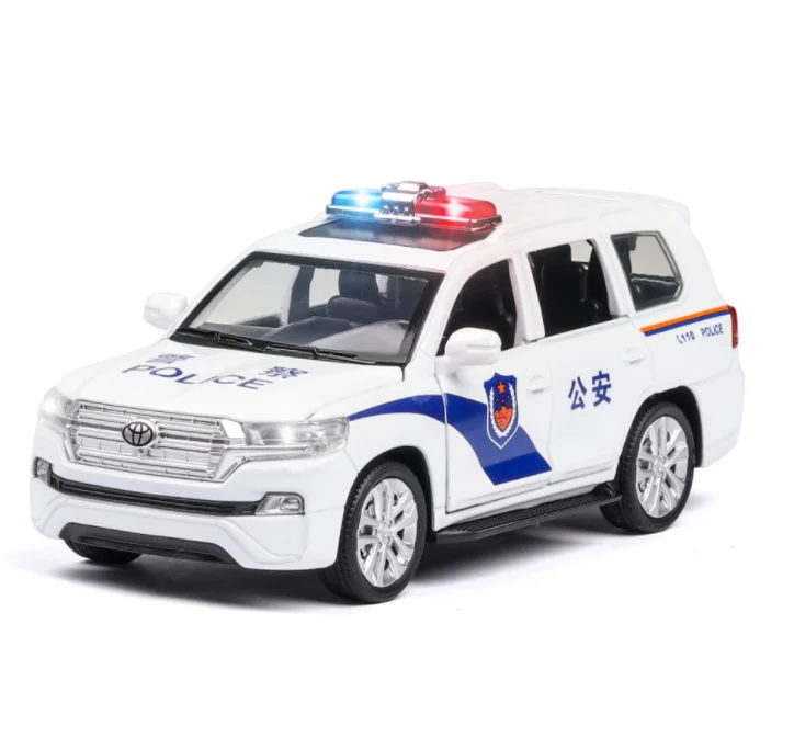 Новинка 1:32 литой под давлением литой автомобиль Toyota Land Cruiser модель автомобиля оттягивающийся звуковой светильник игрушечные машинки для детей друзья игрушки подарки машинки