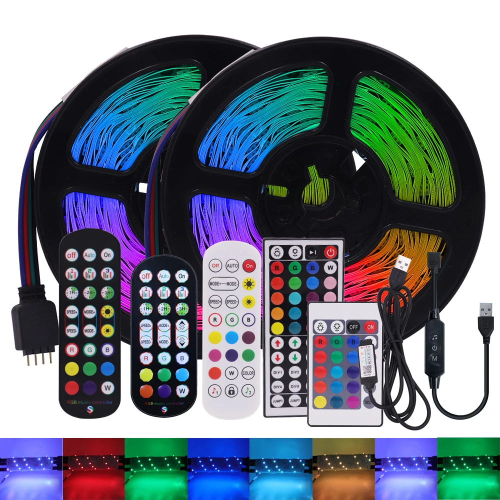Светодиодная ленсветильник RGB 5 м 10 15 Bluetooth 5050 USB в пост. Тока |