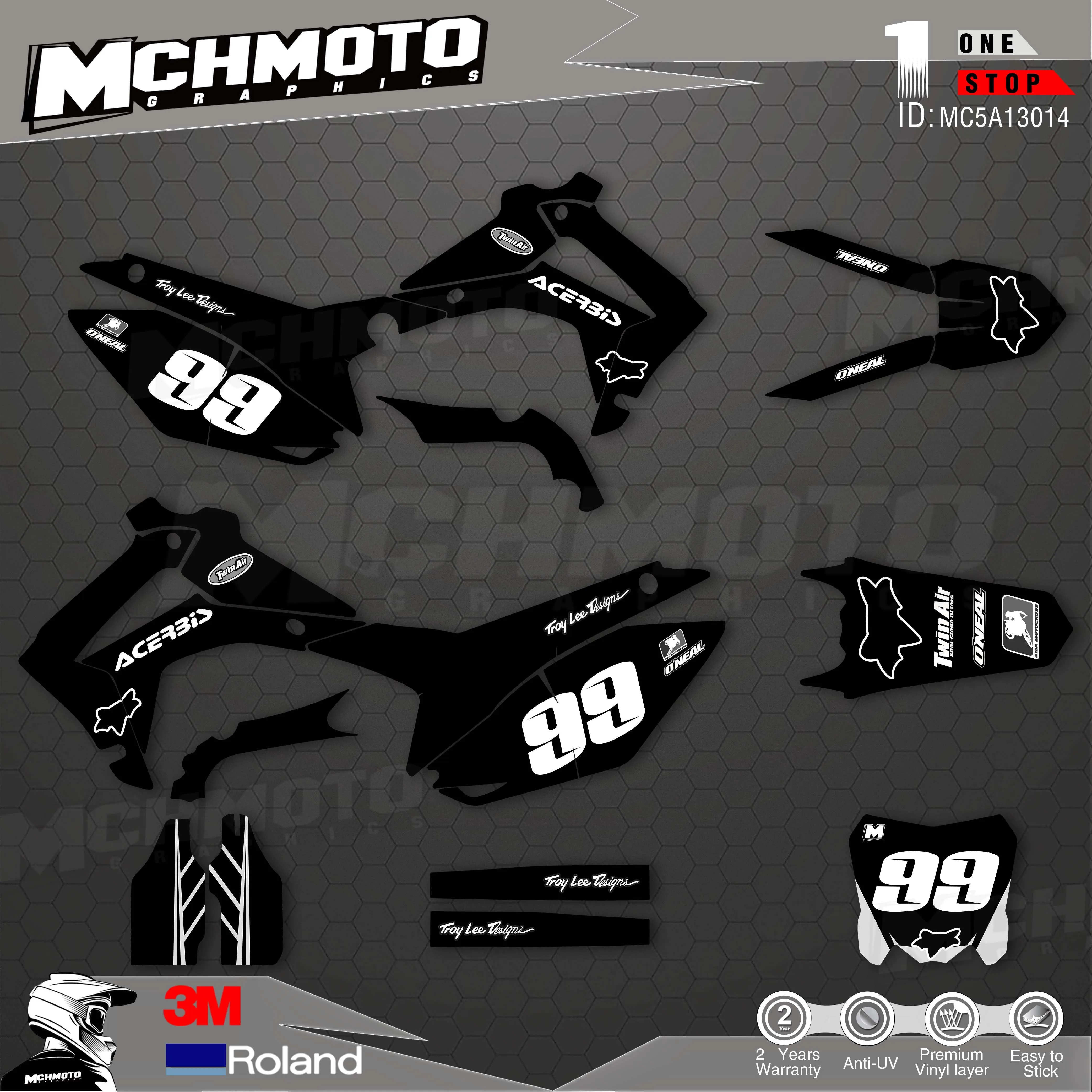 

MCHMFG Customized Team Graphics Backgrounds Decals 3M Custom Stickers For HONDA 14-17CRF250R 13-16CRF450R